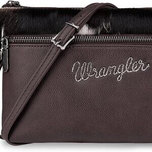 Wrangler Western Cowhide Crossbody Bags for Women Clutch Wristlet Purse